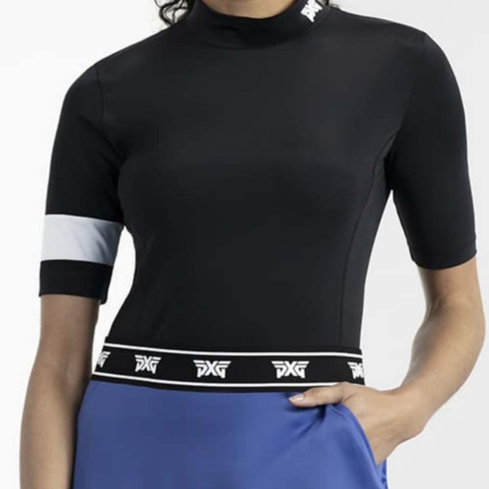 PXG Women's banded mock neck polo